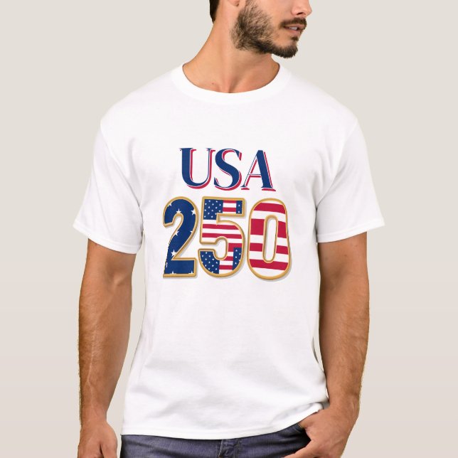 T-shirt Simple 250e anniversaire de l'Amérique (Devant)