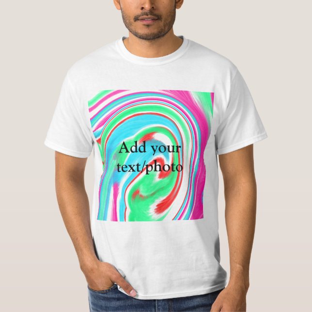 T-shirt Simple acrylique pour marbre ajouter votre nom de  (Devant)