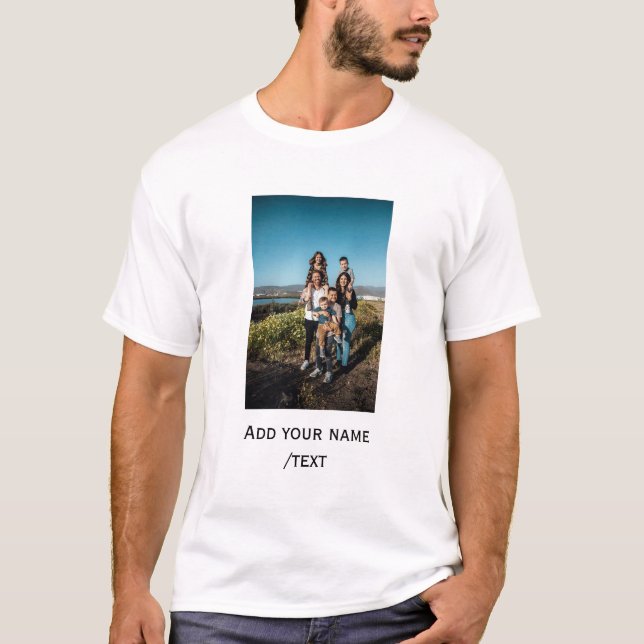 T-shirt simple add your photo text family holiday kids par (Devant)