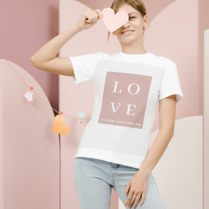 T-shirt Simple AMOUR Noir & Rose  Laissez notre valeur à t