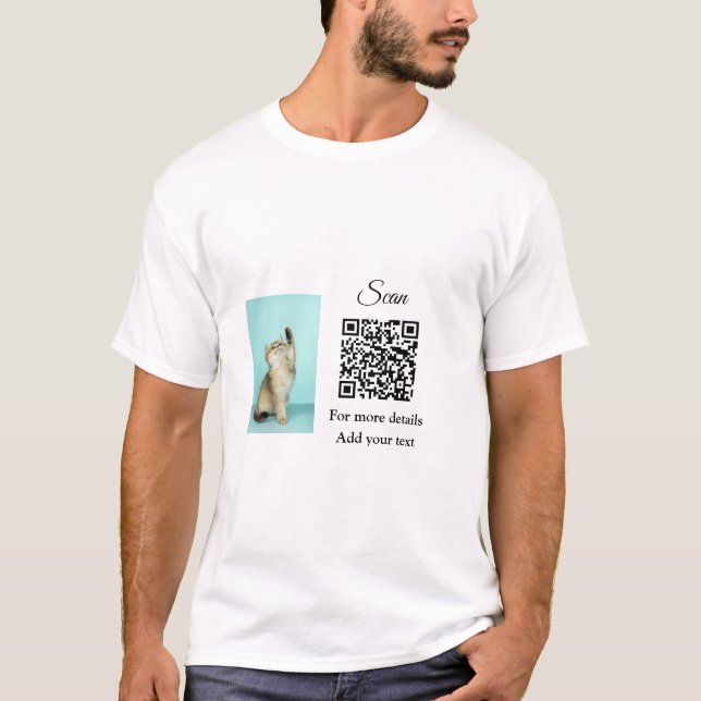 T-shirt Simple animal name details QR code add text photo (Devant)
