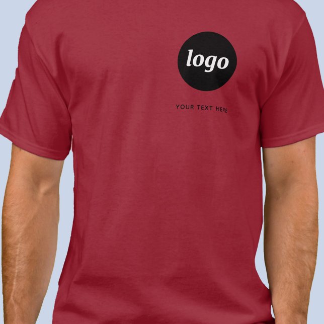 T-shirt simple avec logo et texte pour les entrepr (Simple logo with custom text business branding promotional t-shirt)