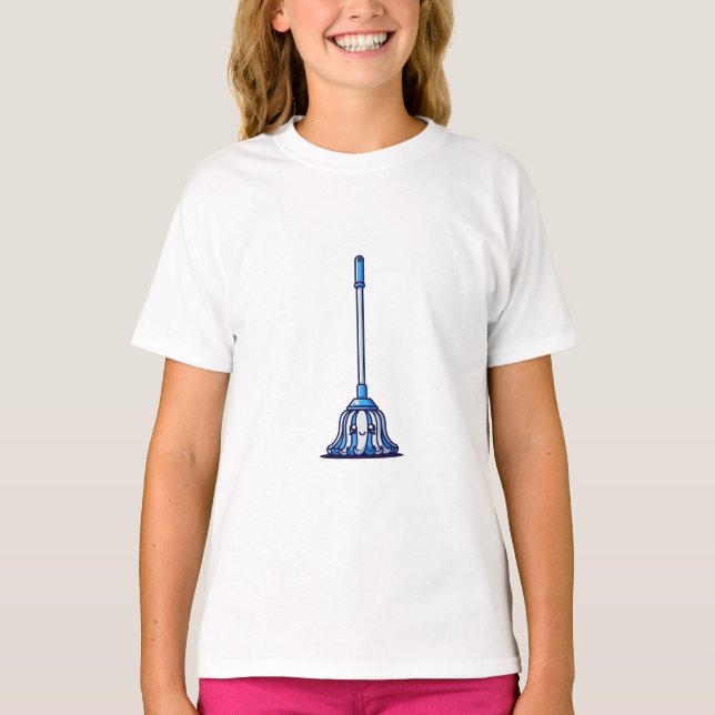 T-shirt Simple Balai Bleu Icon Enfants (Devant)
