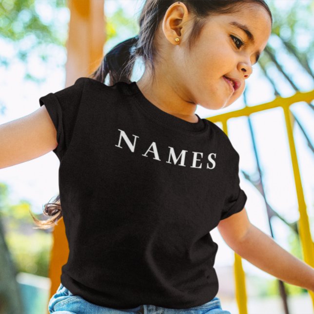 T-shirt Simple Black Custom Ajouter Votre Nom Élégant (Créateur téléchargé)