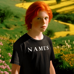 T-shirt Simple Black Custom Ajouter Votre Nom Élégant