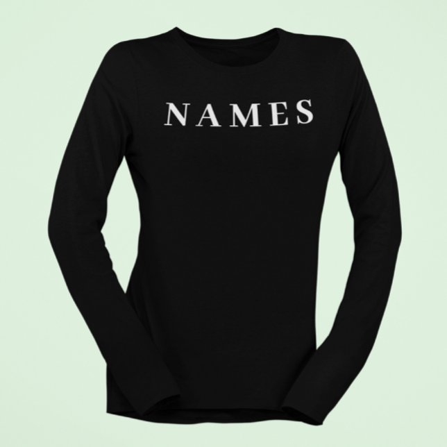 T-shirt Simple Black Custom Ajouter Votre Nom Élégant (Créateur téléchargé)