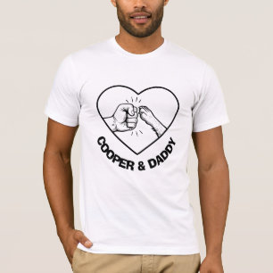 T-shirt Simple Black Outline Chien et Papa Fist Bump
