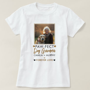 T-shirt Simple Brown & noir Texte Chien Grandma Photo