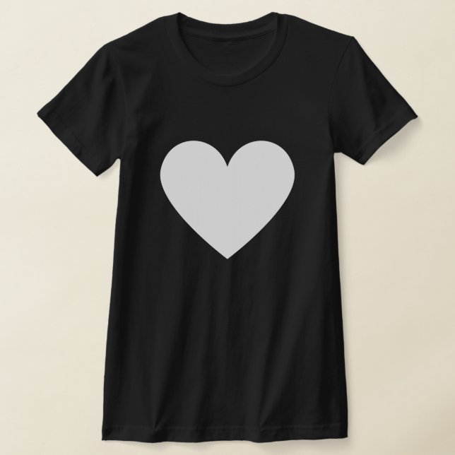 T-shirt Simple Coeur Blanc Moderne Amour Femme Noire T-shi (Poser)