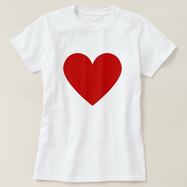 T-shirt Simple Coeur Rouge Blanc Moderne Amour Femme T-shi (Design devant)