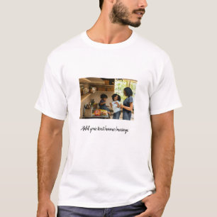 T-shirt simple collage de photos nom famille maman minimal
