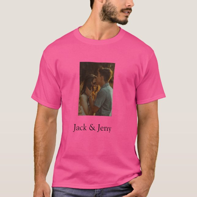 T-shirt Simple couleur minimale ajouter nom photo texte cu (Devant)