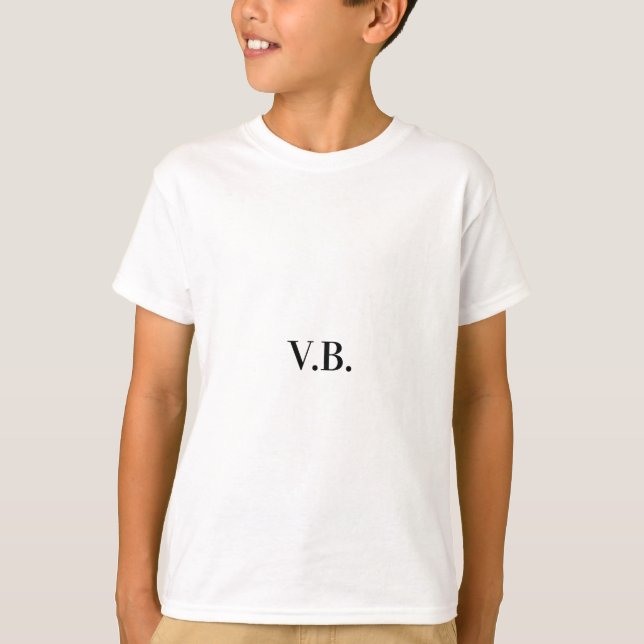 T-shirt Simple couleur unie ajouter nom texte monogramme  (Devant)
