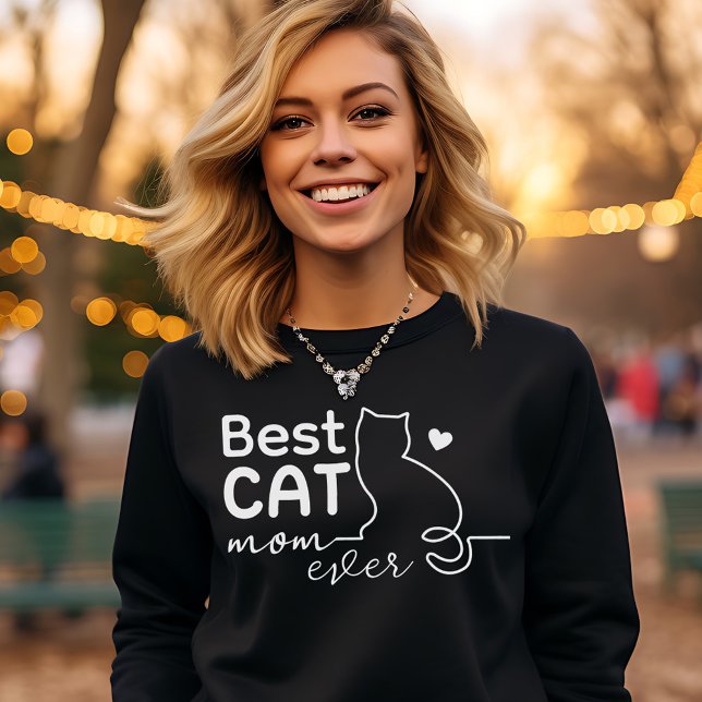 T-shirt Simple Cute Funny Black and White Cat Lover Mom (Créateur téléchargé)