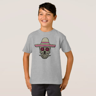 T-shirt Simple Dia de Muertos Crâne avec Casquette T-shi