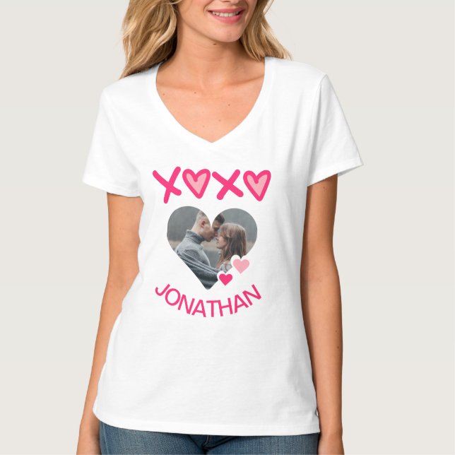 T-shirt Simple Élégant Cute Love Valentines Sweet Couple (Devant)