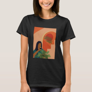 T-shirt simple, esthétique, dame plante , maman