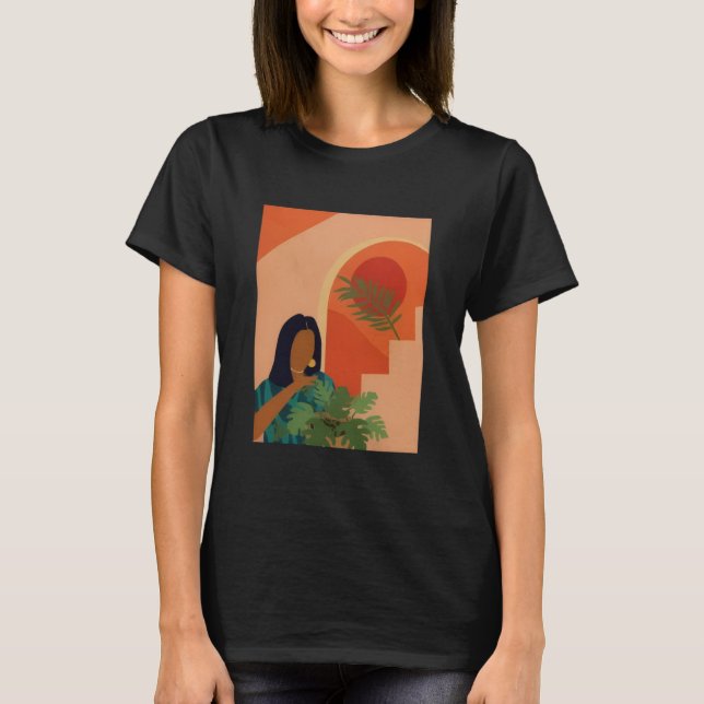 T-shirt simple, esthétique, dame plante , maman  (Devant)
