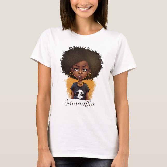 T-shirt Simple femme afro (Devant)