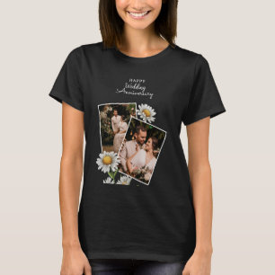 T-shirt simple Floral heureux Mariage Anniversaire
