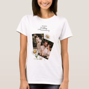 T-shirt simple Floral heureux Mariage Anniversaire