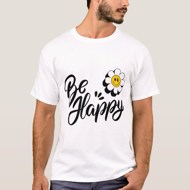 T-shirt Simple Happy Flower - Conception de sourire de bon (Devant)