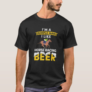 T-shirt Simple Hommes Aiment Les Courses De Chevaux Et Les