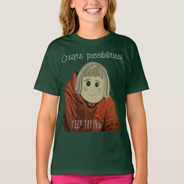 T-shirt Simple Inspiration de Visage Avec Possibilités (Devant)