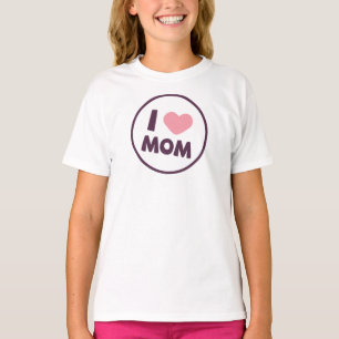 T-shirt Simple j'aime la fête des mères de maman  Chemise 