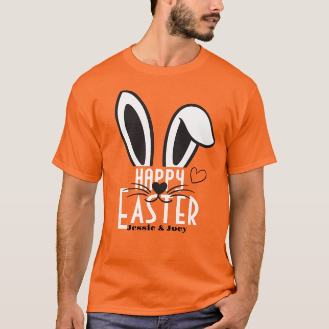 T-shirt simple lapin de pâques simple jolie famille person (Devant)