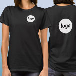 T-shirt Simple Logo Crest and Back Promotional Business<br><div class="desc">Simple logo crest and back print promotional business t-shirt.  Replace the logo with your own to customize.  Wear them yourself,  give them to your staff,  employees and co-workers,  sell them to customers and clients or give them away as promotional merchandise to inspire customer loyalty.</div>