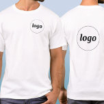 T-shirt Simple Logo Crest and Back Promotional Business<br><div class="desc">Simple logo crest and back print promotional business t-shirt.  Replace the logo with your own to customize.  Wear them yourself,  give them to your staff,  employees and co-workers,  sell them to customers and clients or give them away as promotional merchandise to inspire customer loyalty.</div>