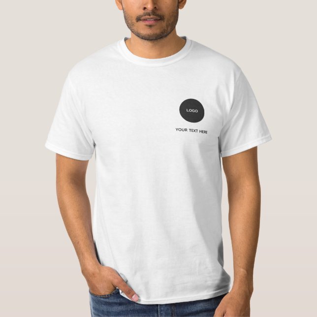 T-shirt Simple Logo et Texte Entreprise (Devant)