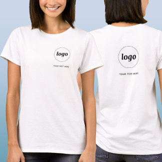 T-shirt Simple Logo et Texte Entreprise Blason et Dos