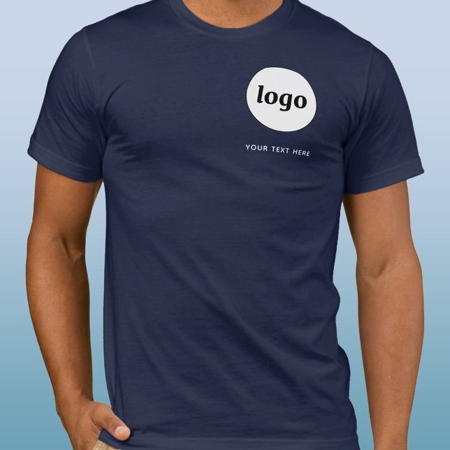 T-Shirt simple logo et texte pour les entreprises (Simple logo with custom text business branding promotional t-shirt)