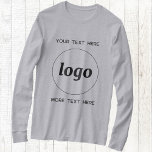 T-shirt Simple logo et texte promotionnel d'entreprise<br><div class="desc">Ajoutez votre propre logo et votre choix de texte à ce design. Supprimez le texte supérieur ou inférieur si vous préférez. Minimaliste et professionnel. Idéal pour la marque employé,  pour les événements d'entreprise et les salons professionnels,  ou comme produit promotionnel pour vos clients.</div>