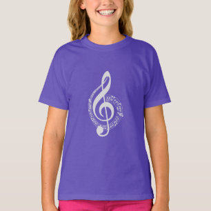 T-shirt Simple mais beau graphique de notes musicales