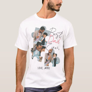 T-shirt Simple Meilleur Papa Simple Photo Fête des Pères 
