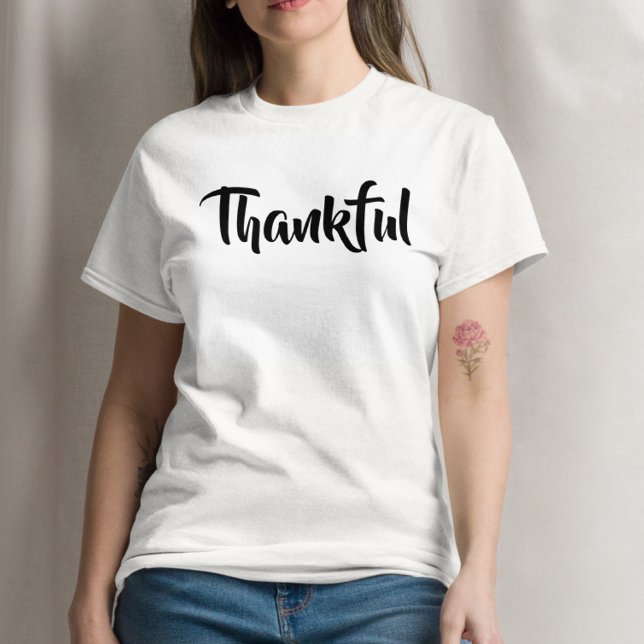T-shirt Simple Merci Blanc tendance Thanksgiving Holiday (Créateur téléchargé)