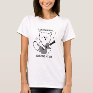 T-shirt Simple mignon chat végétarien drôle