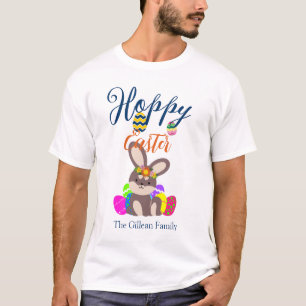 T-shirt simple mignon lapin de Pâques Joyeux famille de Pâ