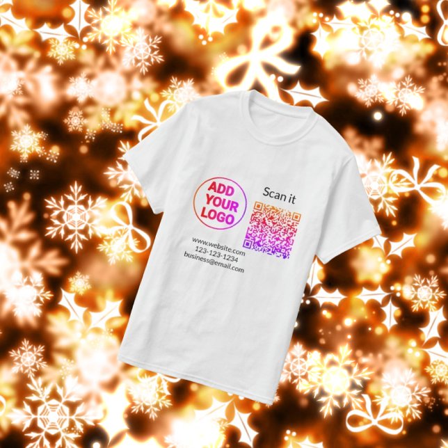 T-shirt Simple minimum q r code ajouter logo code d'analys (Créateur téléchargé)