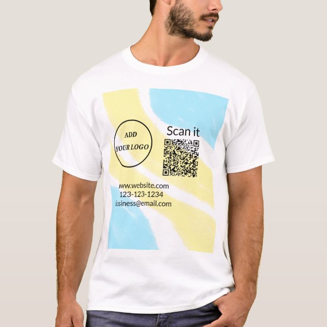 T-shirt Simple minimum q r code ajouter logo code d'analys (Devant)