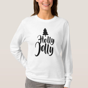 T-shirt Simple moderne Holly Jolly Joyeux Noël