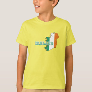 T-shirt Simple Moderne irlande irlandaise Carte Art Drapea