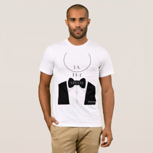 T-shirt Simple moderne Noir Blanc Monogramme Salle Bachelo