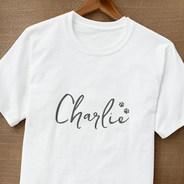 T-shirt Simple moderne pattes insigne personnalisé Nom de  (Créateur téléchargé)