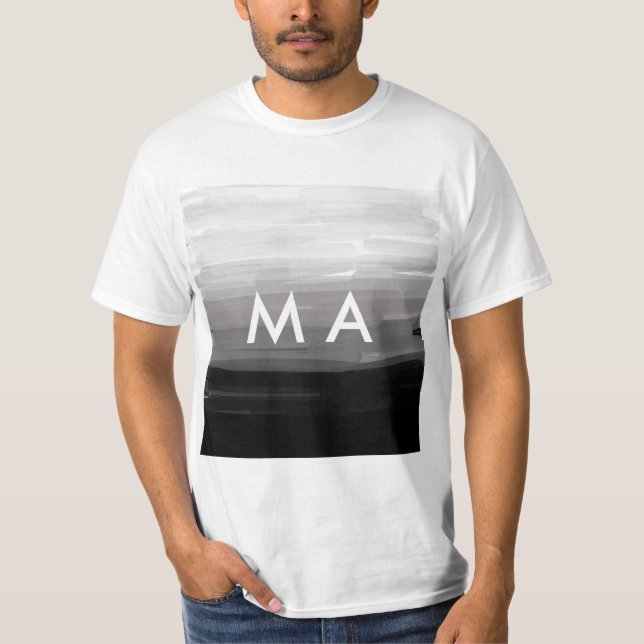 T-shirt Simple monogramme ajouter votre nom lettre man min (Devant)