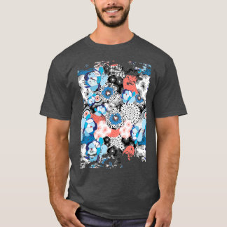T-shirt Simple Motif de ligne florale