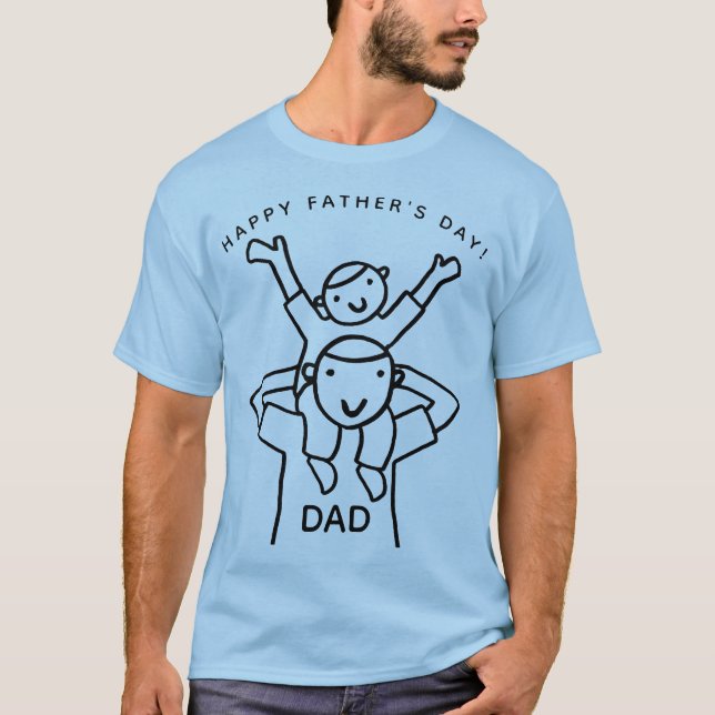 T-shirt Simple papa avec Fête des pères de dessin enfant (Devant)